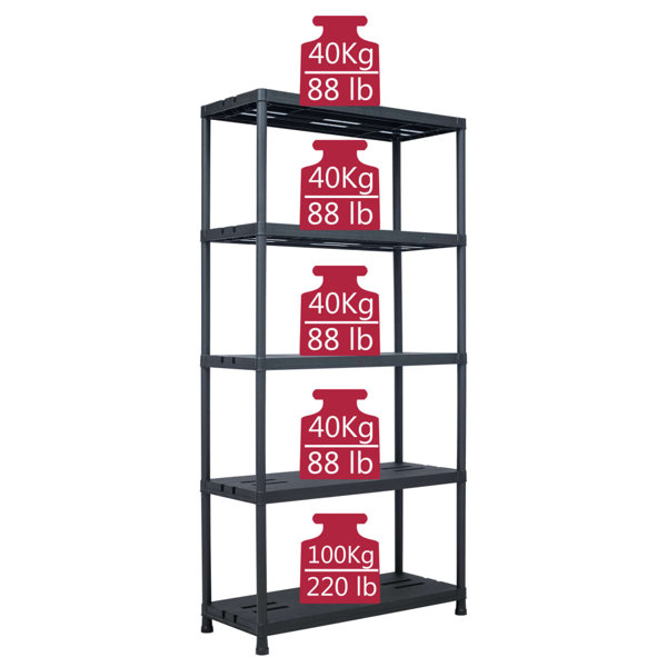 WFX Utility™ Storage Shelf Bookshelf Shelving Unit Display Black 220.5